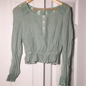 Teal Pirate Cropped Top